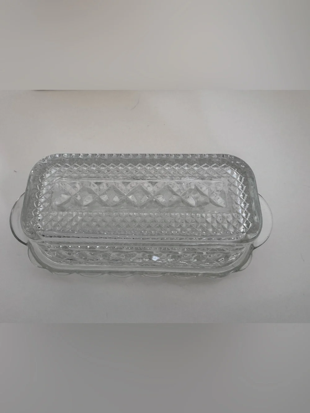 Anchor Hocking Wexford Glass Butter Dish Vintage Cottagecore Farmhouse Decor